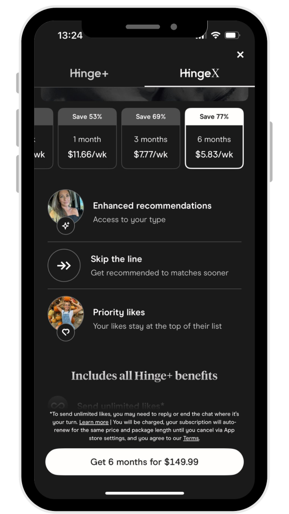 hingeX features